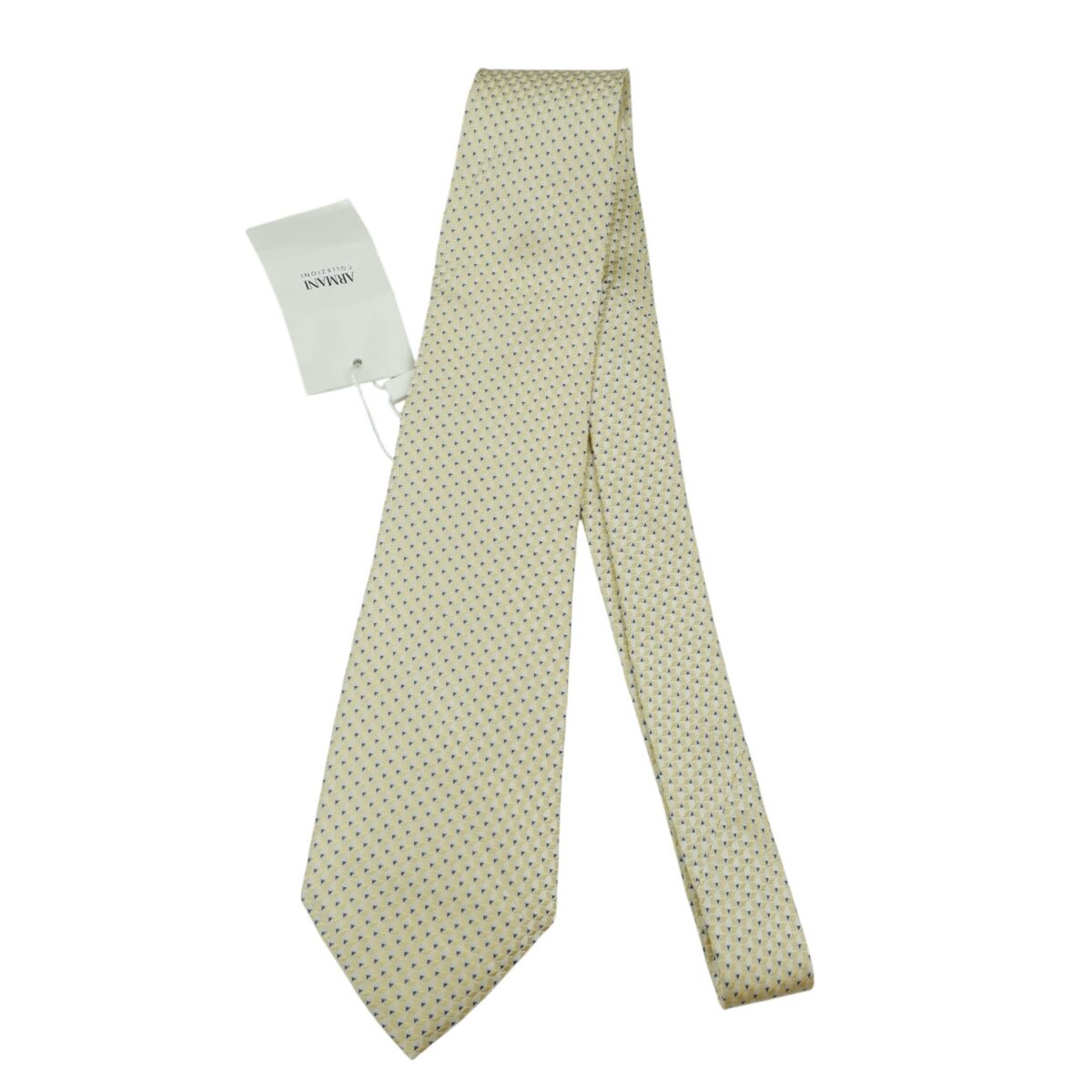 Armani Tie Silk Beige Geometric Italy (US Import Tax Included) | mesabb clothing Armani Tie Silk Beige Geometric Italy (US Import Tax Included) มุมที่ 5