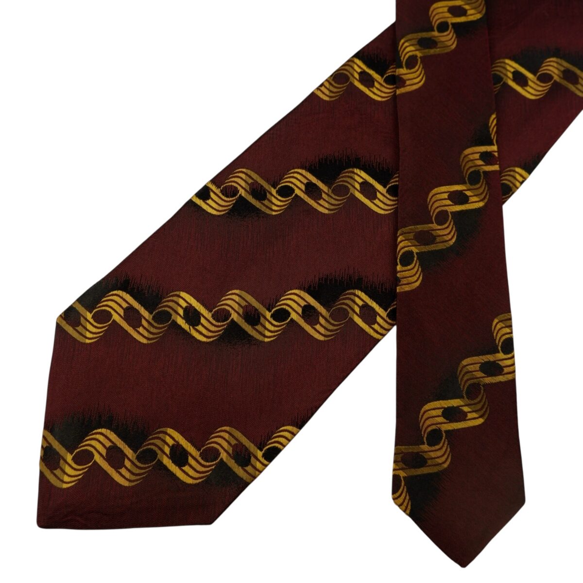 a14668 2 Hugo Boss Tie Silk Dark Brown Stripe Italy (US Import Tax Included) มุมที่ 2