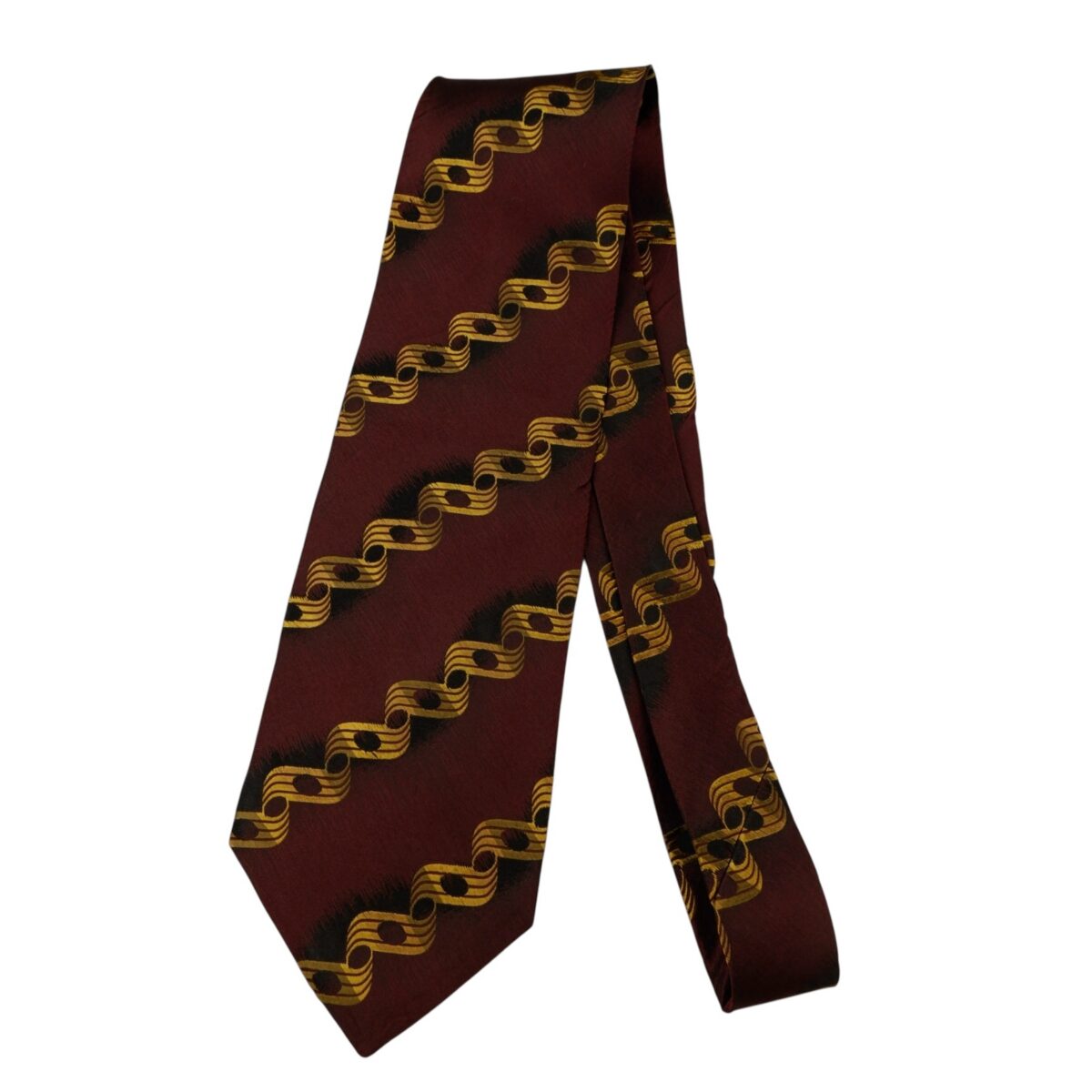 a14668 5 Hugo Boss Tie Silk Dark Brown Stripe Italy (US Import Tax Included) มุมที่ 5