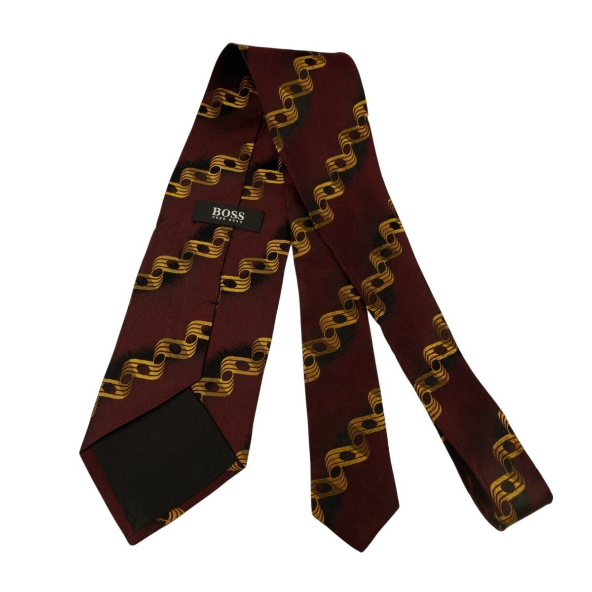 a14668 7 Hugo Boss Tie Silk Dark Brown Stripe Italy (US Import Tax Included) มุมที่ 7