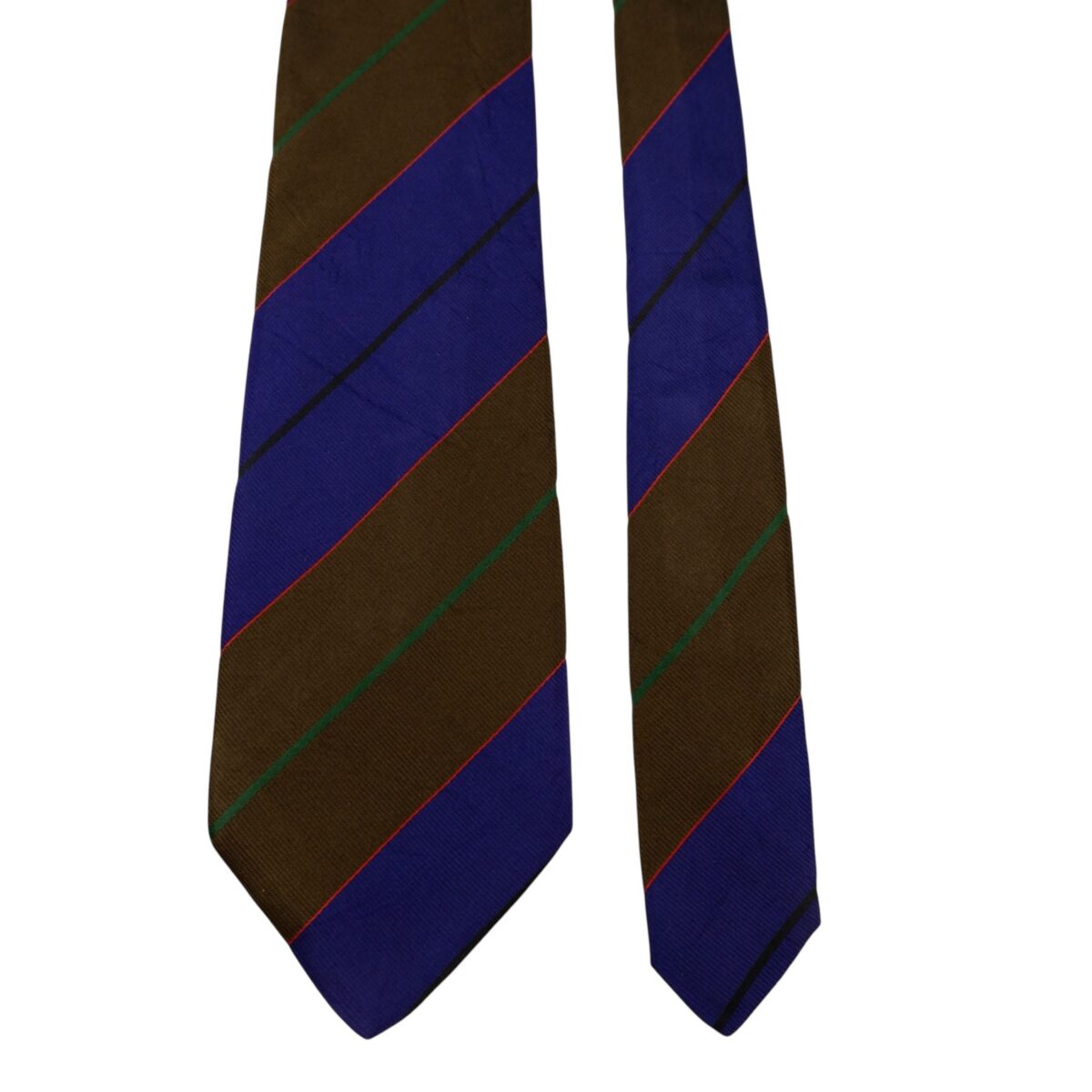 a14671 3 Hugo Boss Tie Silk Purple Brown Stripe Italy (US Import Tax Included) มุมที่ 3