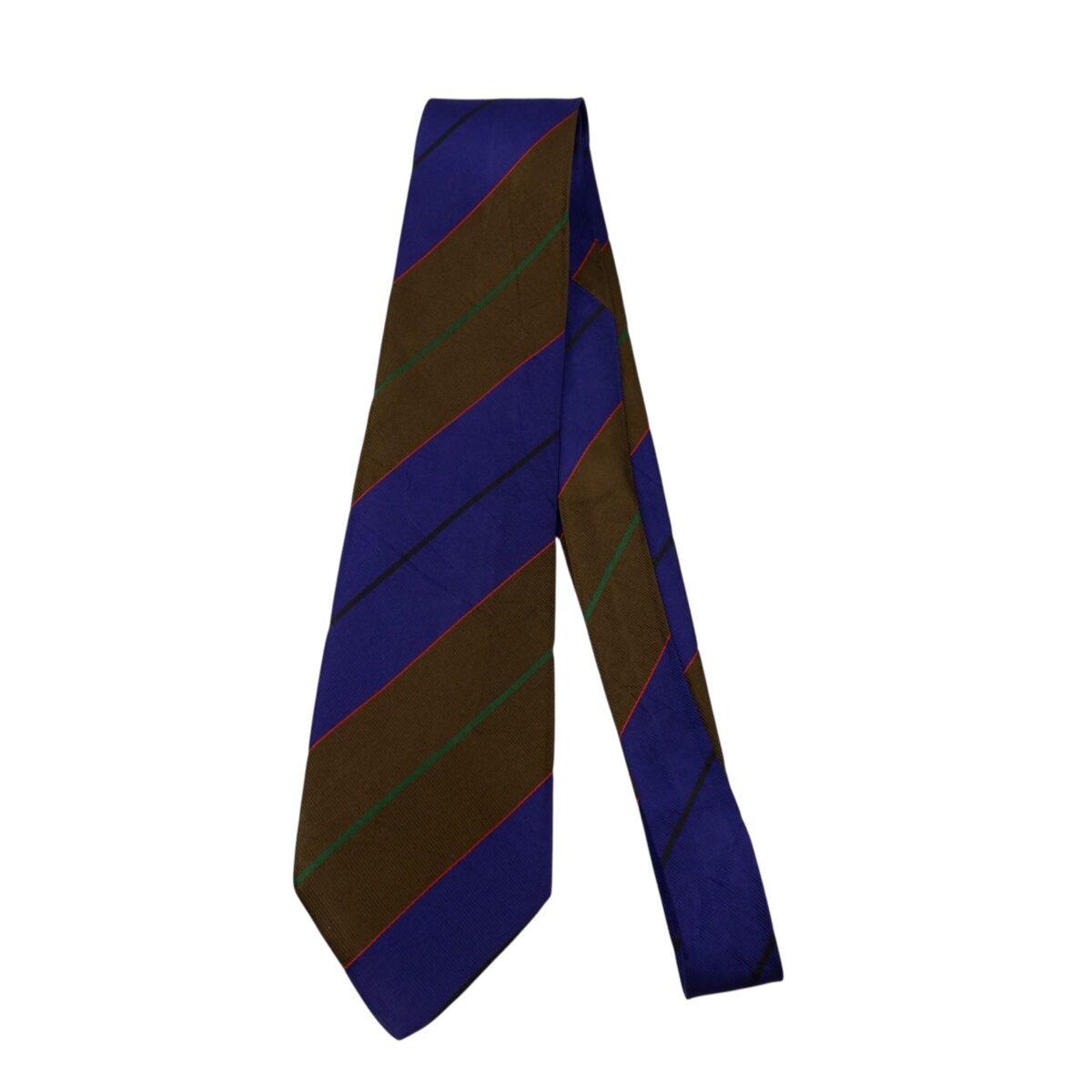 a14671 5 Hugo Boss Tie Silk Purple Brown Stripe Italy (US Import Tax Included) มุมที่ 5
