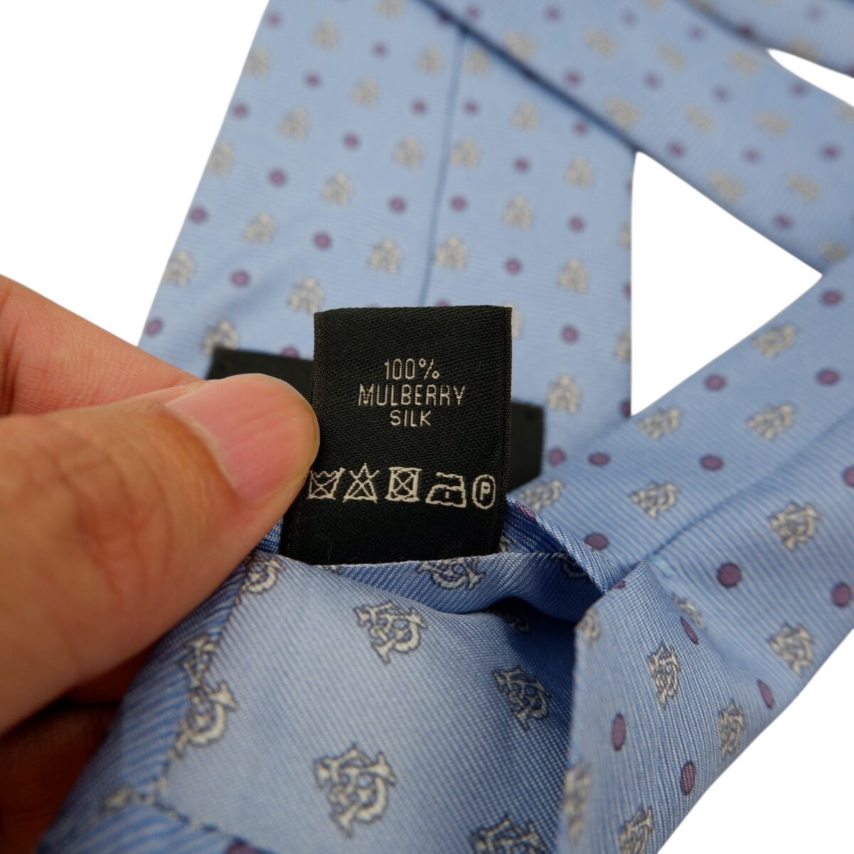 Dunhill Tie Silk Light Blue Geometric Italy (US Import Tax Included) | mesabb clothing Dunhill Tie Silk Light Blue Geometric Italy (US Import Tax Included) มุมที่ 11