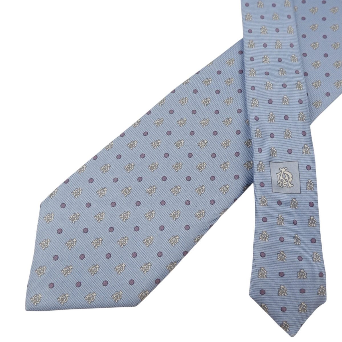 Dunhill Tie Silk Light Blue Geometric Italy (US Import Tax Included) | mesabb clothing Dunhill Tie Silk Light Blue Geometric Italy (US Import Tax Included) มุมที่ 2