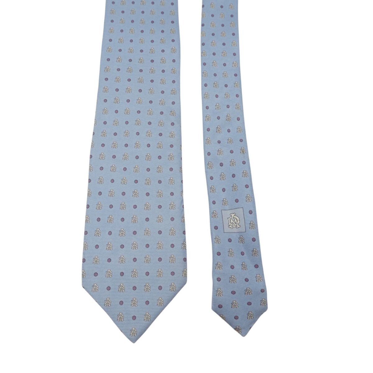 Dunhill Tie Silk Light Blue Geometric Italy (US Import Tax Included) | mesabb clothing Dunhill Tie Silk Light Blue Geometric Italy (US Import Tax Included) มุมที่ 3