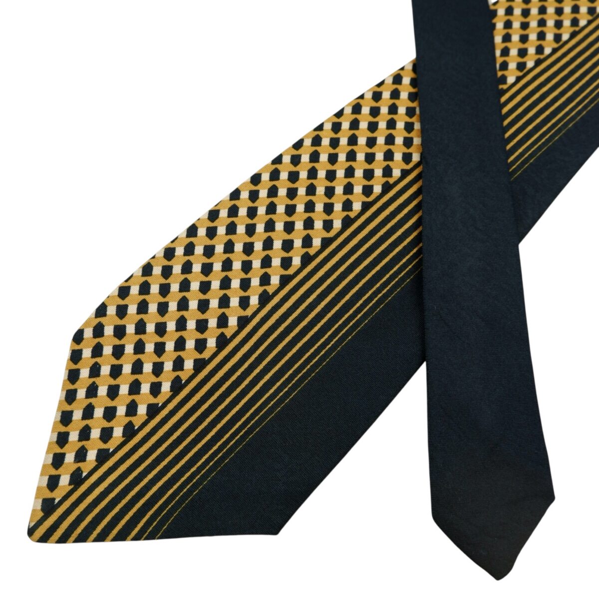 Lanvin Tie Silk Black Beige France (US Import Tax Included) | mesabb clothing Lanvin Tie Silk Black Beige France (US Import Tax Included) มุมที่ 2