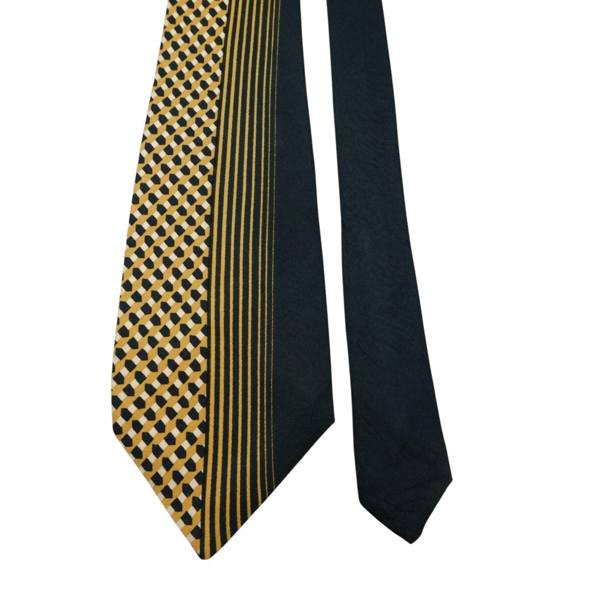 Lanvin Tie Silk Black Beige France (US Import Tax Included) | mesabb clothing Lanvin Tie Silk Black Beige France (US Import Tax Included) มุมที่ 3