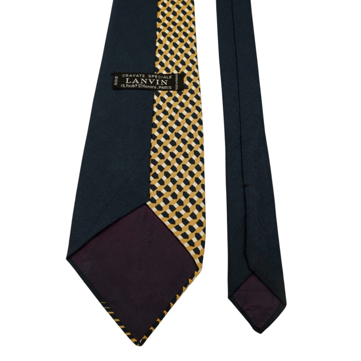 Lanvin Tie Silk Black Beige France (US Import Tax Included) | mesabb clothing Lanvin Tie Silk Black Beige France (US Import Tax Included) มุมที่ 4