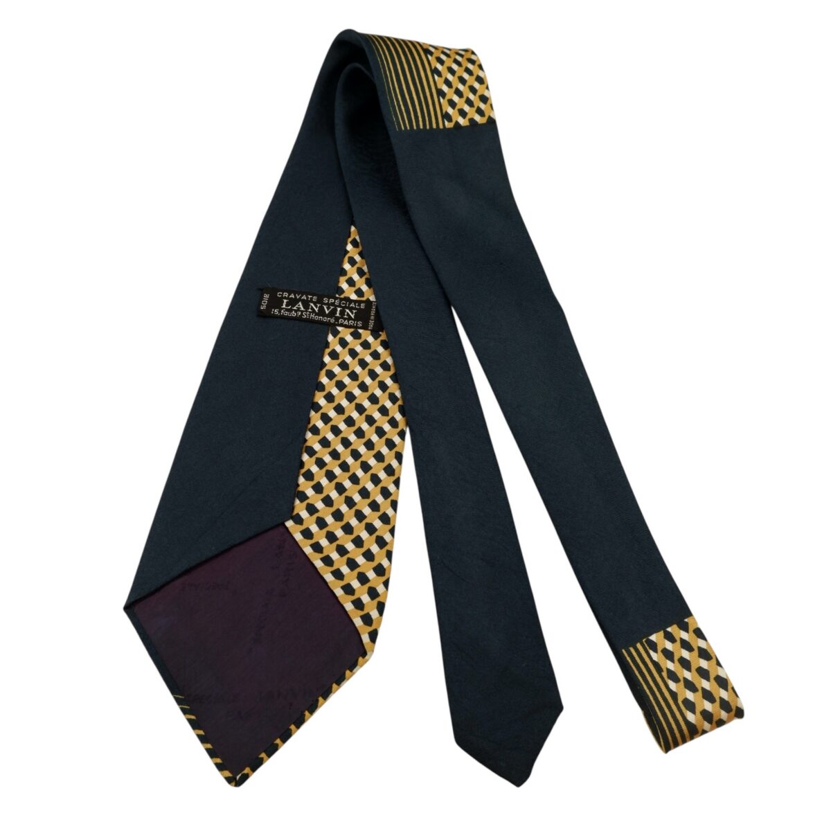Lanvin Tie Silk Black Beige France (US Import Tax Included) | mesabb clothing Lanvin Tie Silk Black Beige France (US Import Tax Included) มุมที่ 7