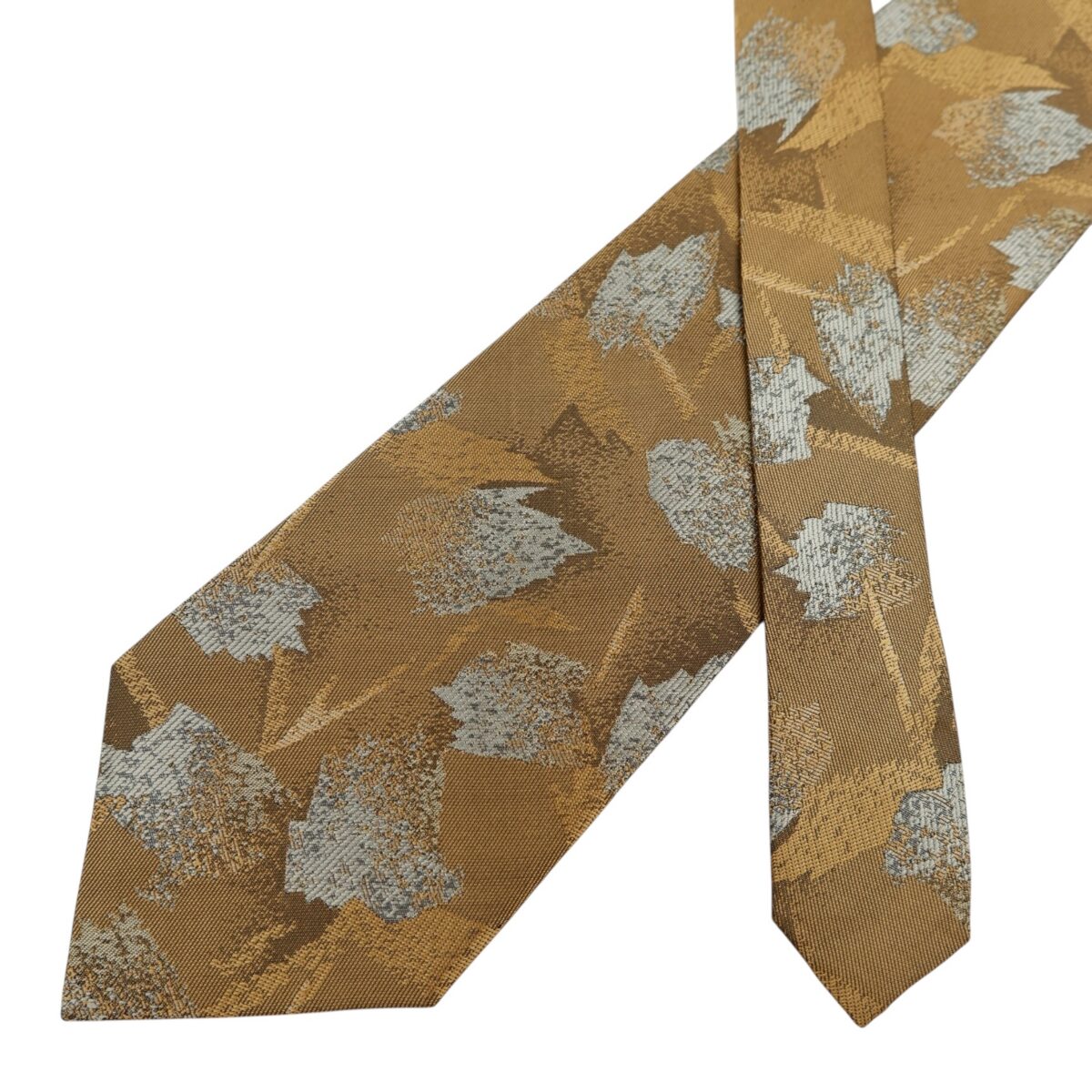 a14698 2 Pierre Cardin Tie Silk Brown Leaf Pattern Japan (US Import Tax Included) มุมที่ 2