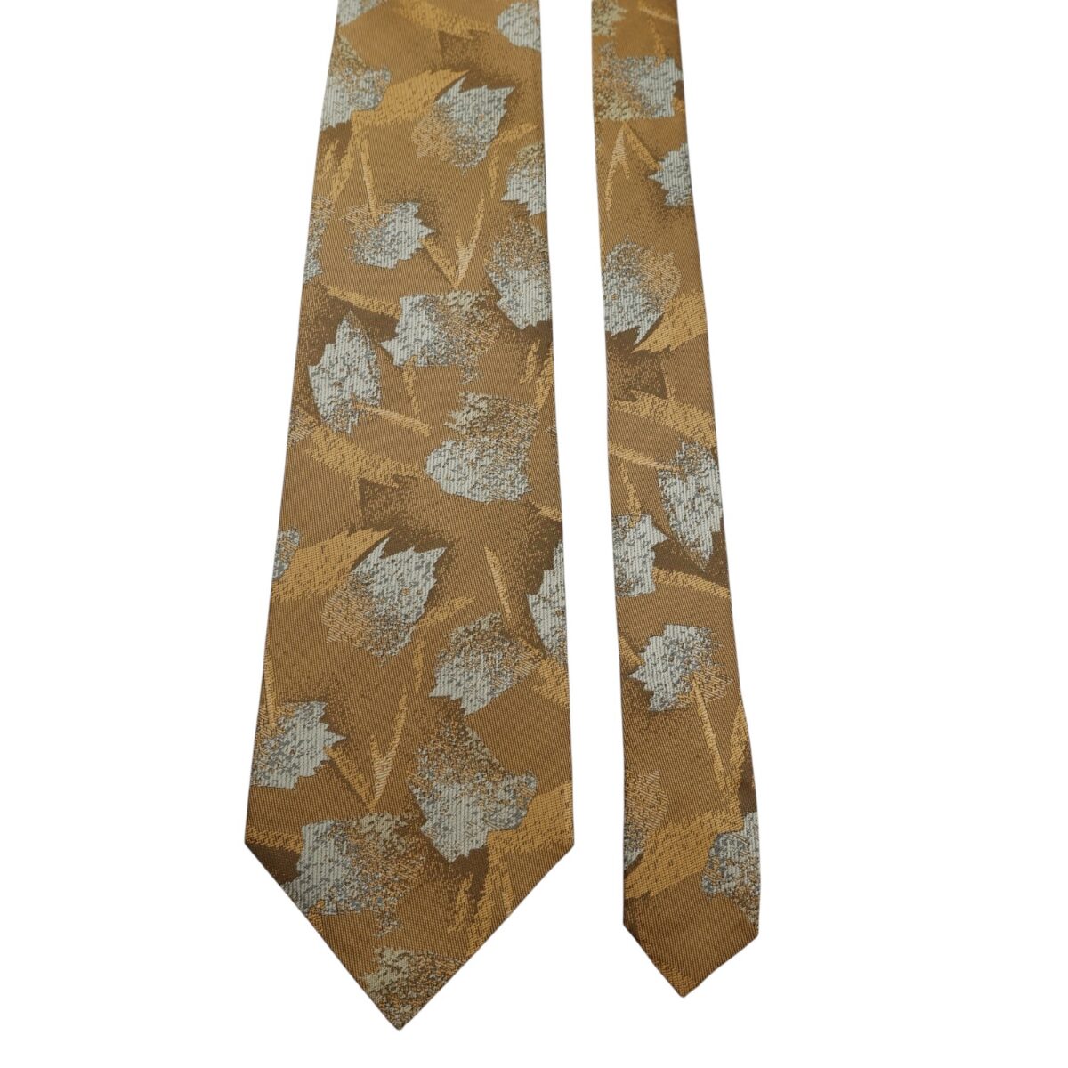 a14698 3 Pierre Cardin Tie Silk Brown Leaf Pattern Japan (US Import Tax Included) มุมที่ 3
