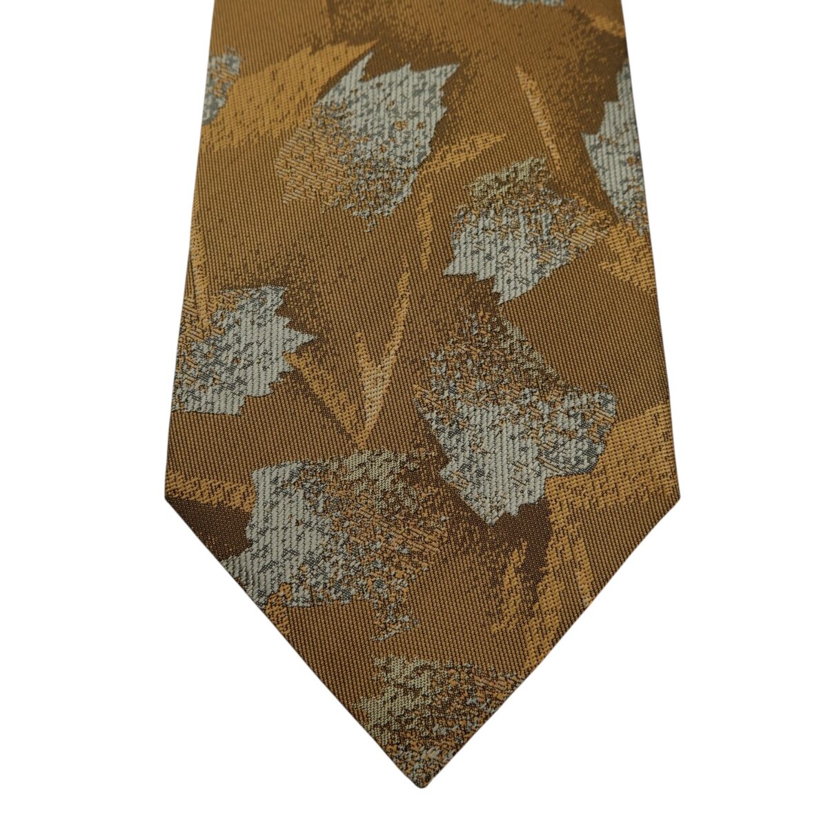 a14698 6 Pierre Cardin Tie Silk Brown Leaf Pattern Japan (US Import Tax Included) มุมที่ 6