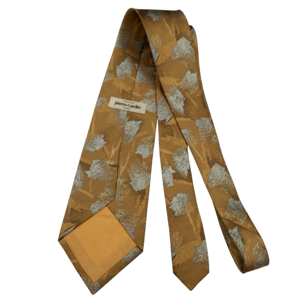 a14698 7 Pierre Cardin Tie Silk Brown Leaf Pattern Japan (US Import Tax Included) มุมที่ 7