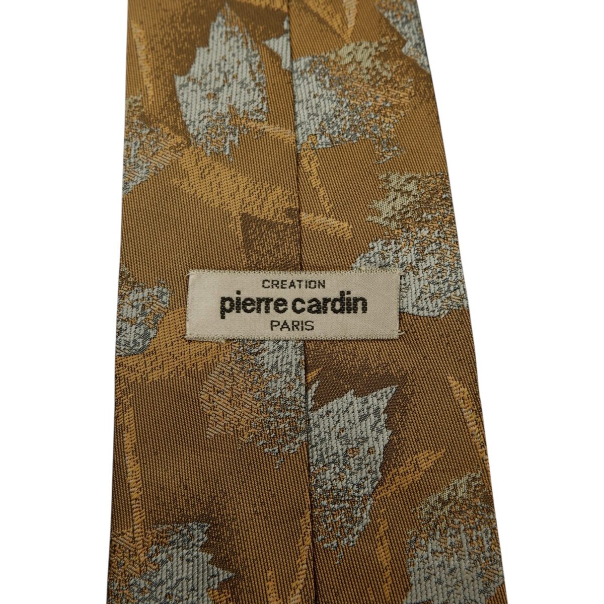 a14698 9 Pierre Cardin Tie Silk Brown Leaf Pattern Japan (US Import Tax Included) มุมที่ 9