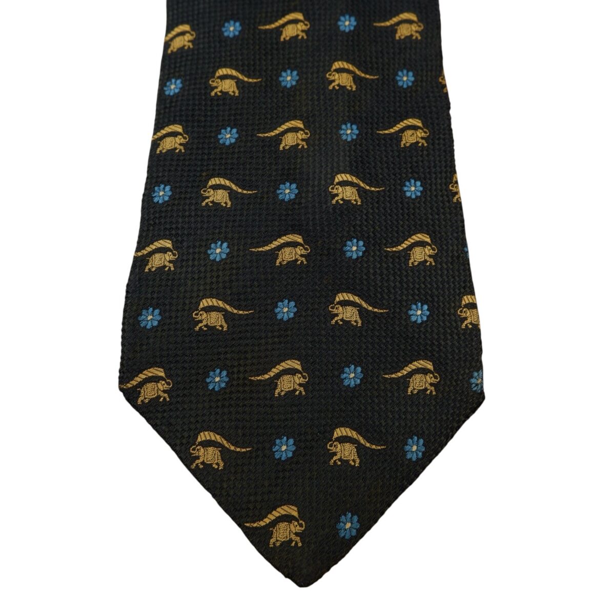 a14709 6 Salvatore Ferragamo Tie Silk Black Bagde Pattern Italy (US Import Tax Included) มุมที่ 6