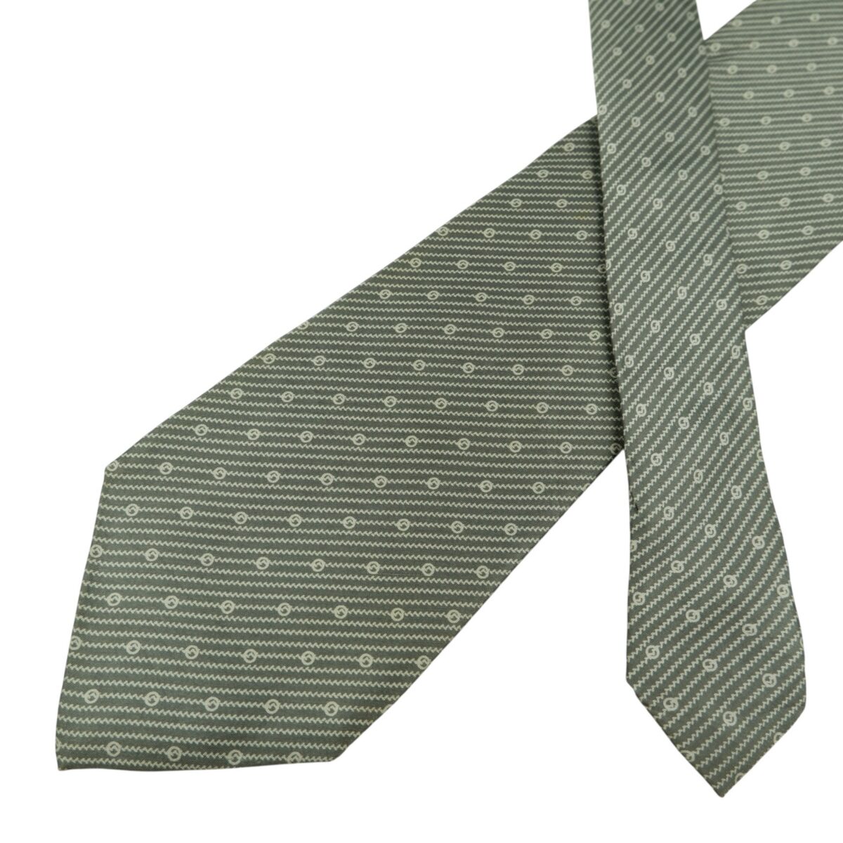 Giorgio Armani Tie Silk Gray Geometric Italy (US Import Tax Included) | mesabb clothing Giorgio Armani Tie Silk Gray Geometric Italy (US Import Tax Included) มุมที่ 2
