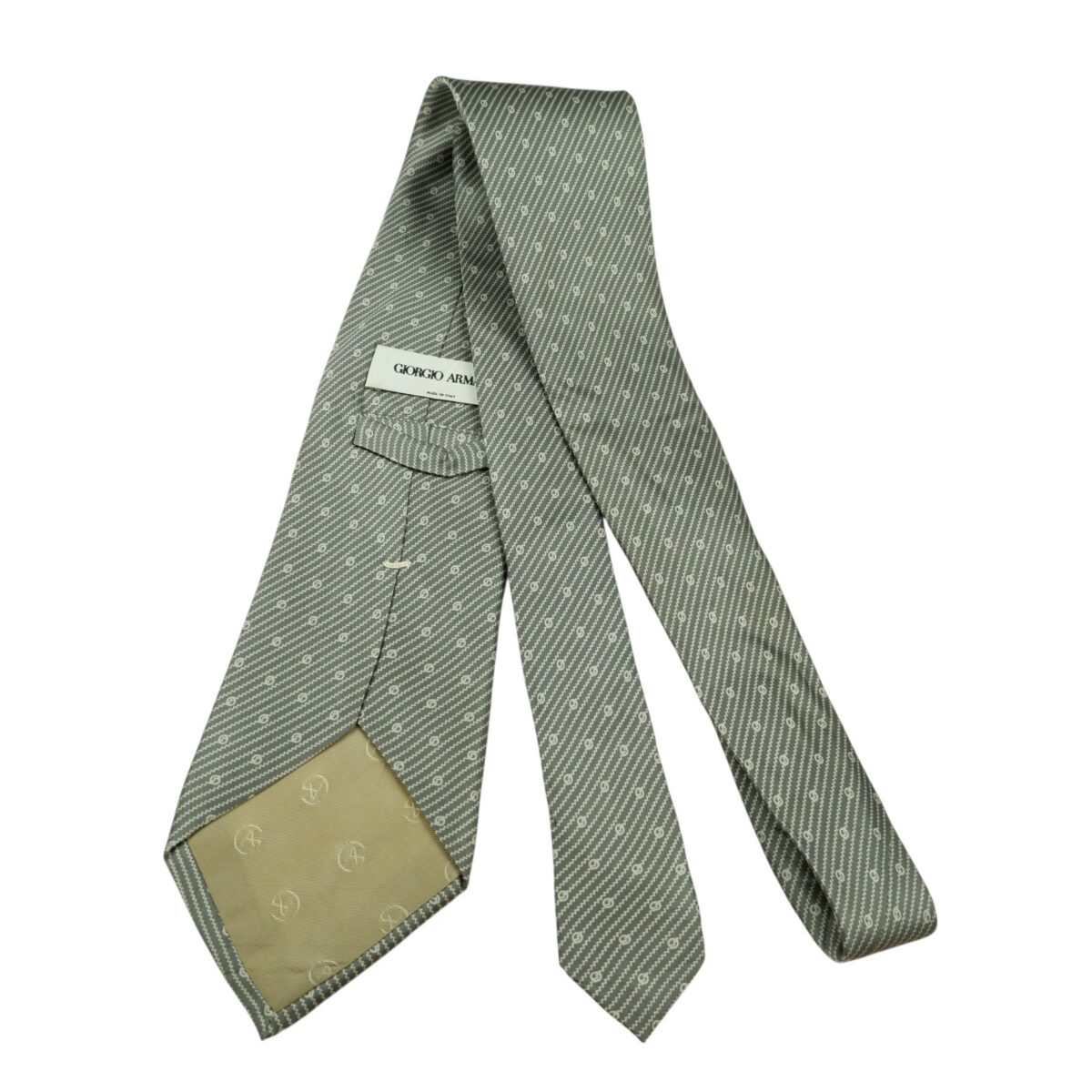 Giorgio Armani Tie Silk Gray Geometric Italy (US Import Tax Included) | mesabb clothing Giorgio Armani Tie Silk Gray Geometric Italy (US Import Tax Included) มุมที่ 7