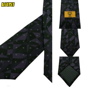 MCM Tie Silk Black Purple Geometric China (US Import Tax Included) มุมที่ 1