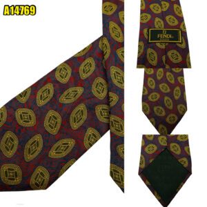 Fendi Tie Silk Multicolor Abstract Pattern Italy (US Import Tax Included) มุมที่ 1