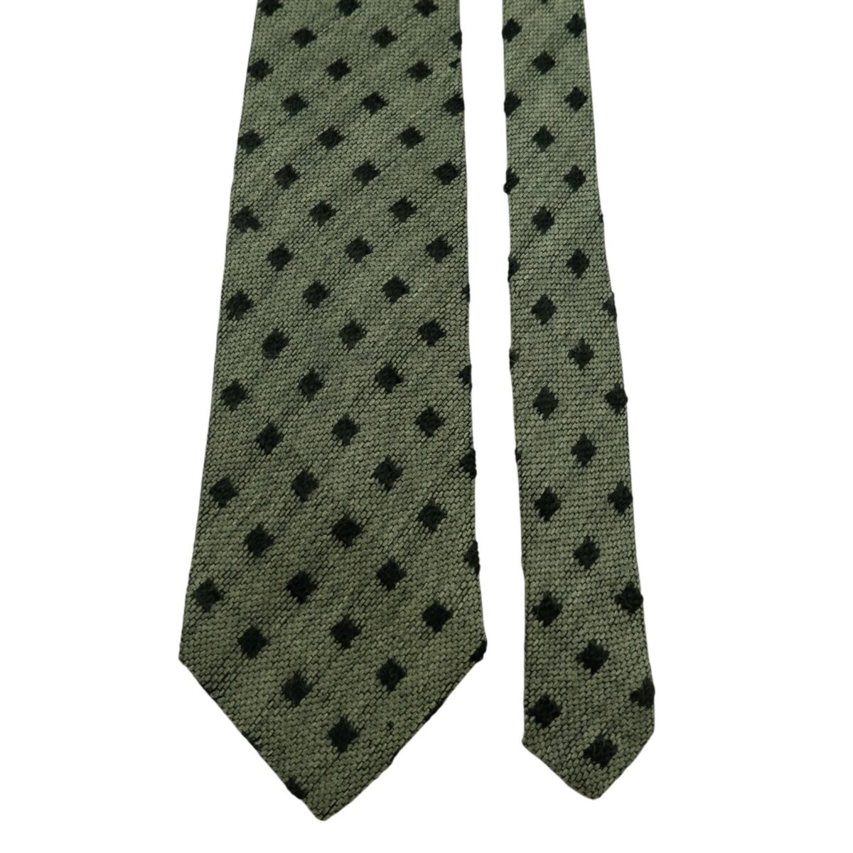 a14770 3 Ermenegildo Zegna Tie Wool Grey Black Dot Geometric (US Import Tax Included) มุมที่ 3