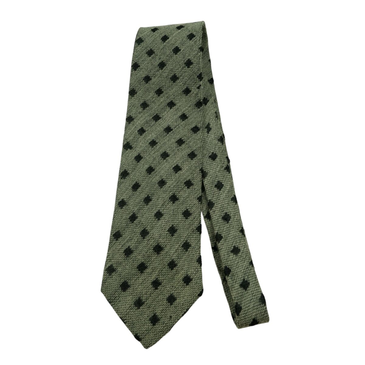 a14770 5 Ermenegildo Zegna Tie Wool Grey Black Dot Geometric (US Import Tax Included) มุมที่ 5
