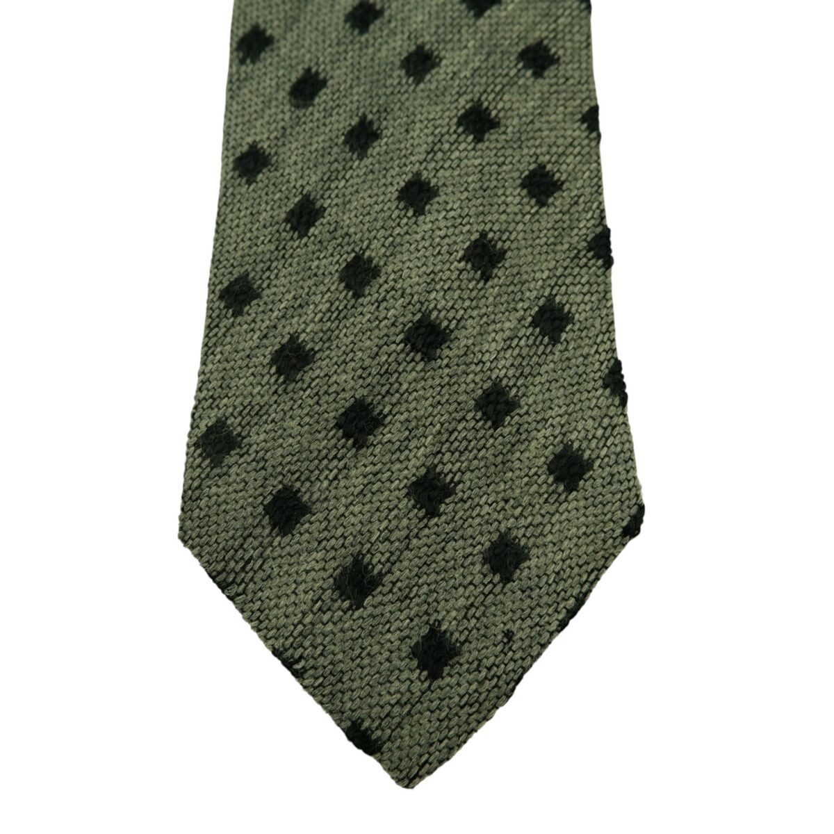 a14770 6 Ermenegildo Zegna Tie Wool Grey Black Dot Geometric (US Import Tax Included) มุมที่ 6