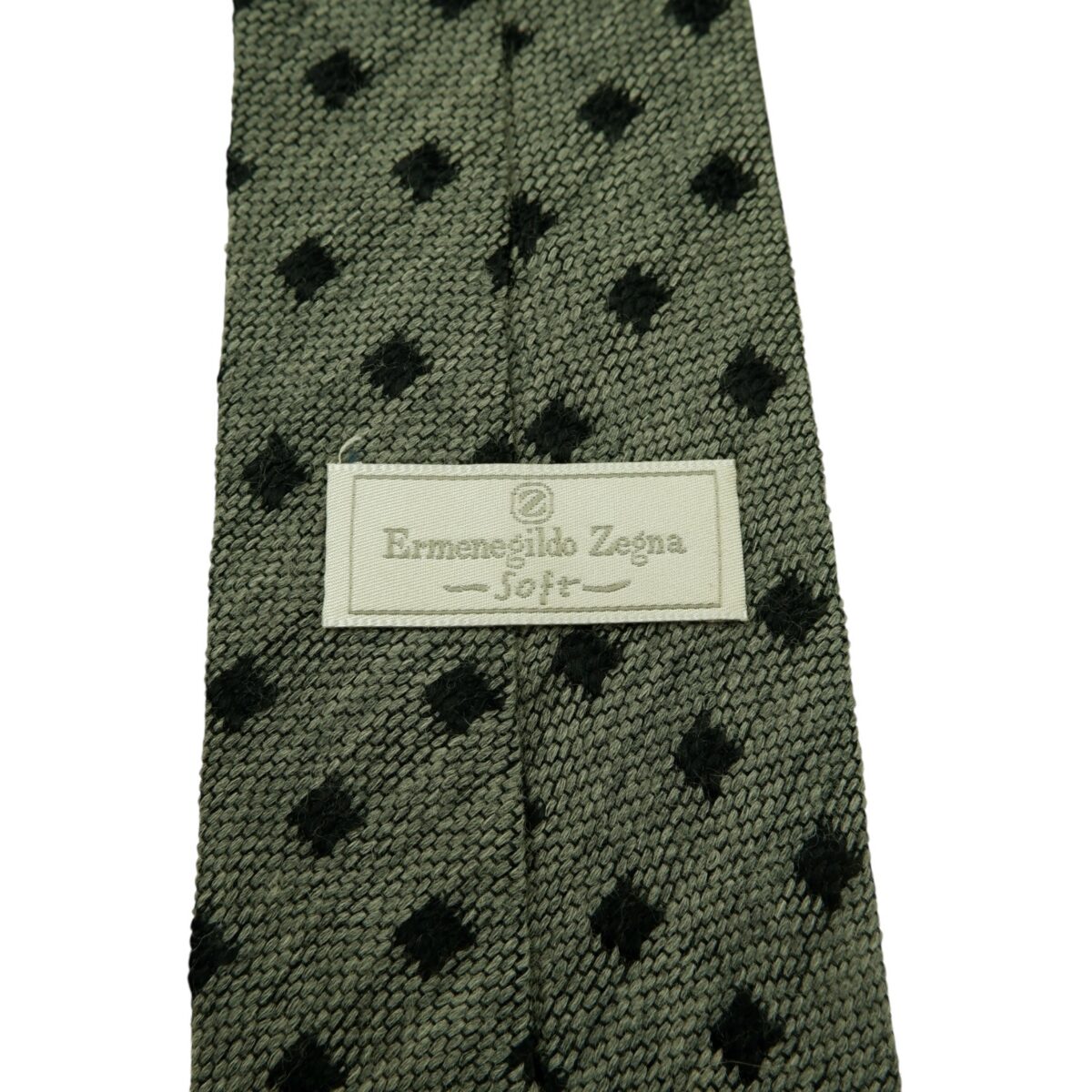 a14770 9 Ermenegildo Zegna Tie Wool Grey Black Dot Geometric (US Import Tax Included) มุมที่ 9