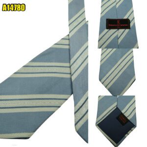 Roberta Di Camerino Tie Silk Grey Silver Stripe Korea (US Import Tax Included) มุมที่ 1