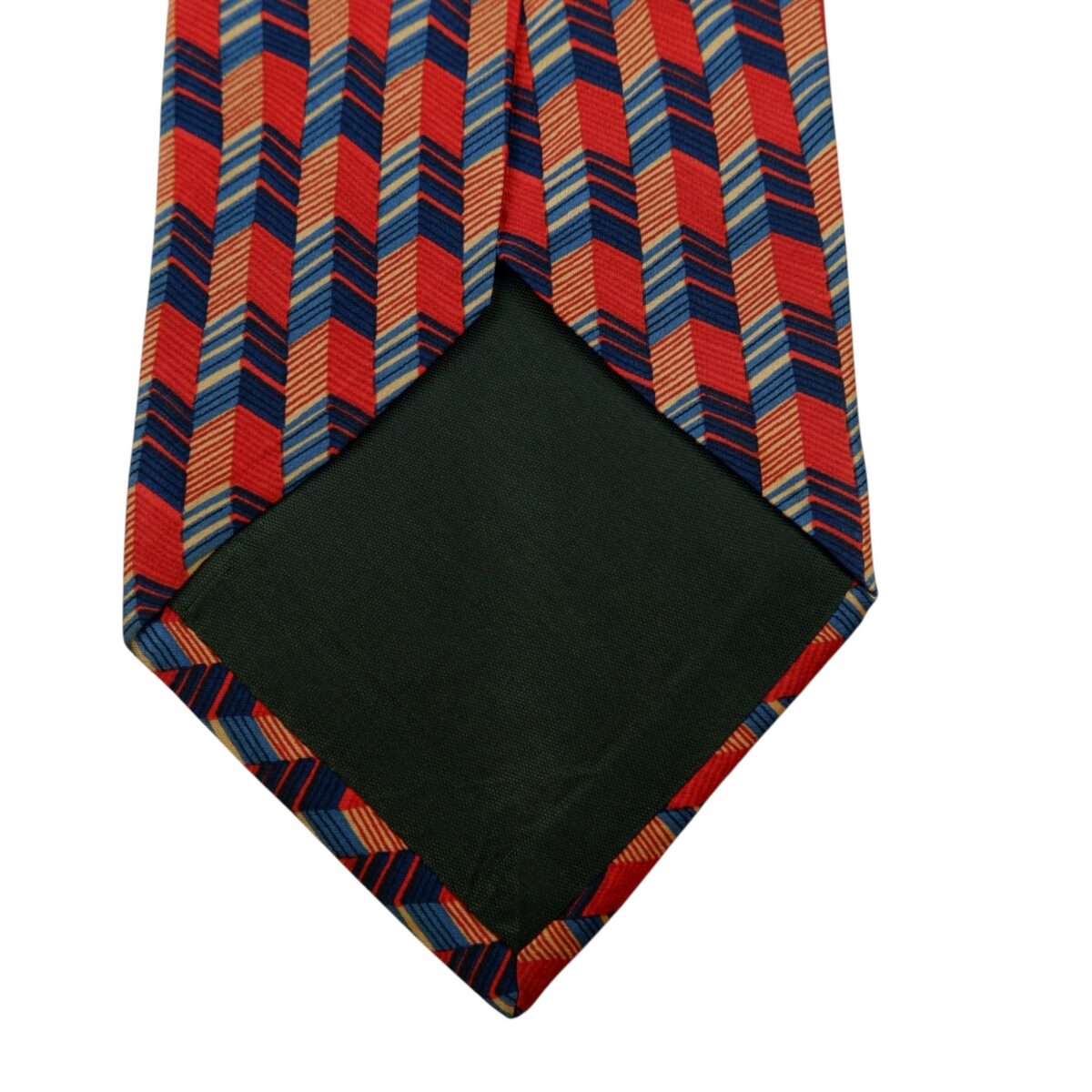 a14781 8 Trussardi Tie Silk Red Blue Geometric Italy (US Import Tax Included) มุมที่ 8