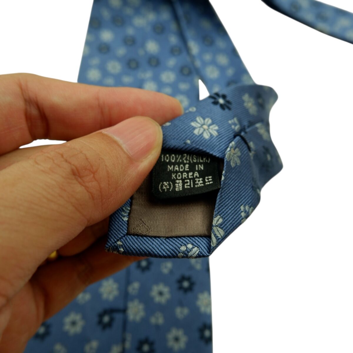a14782 10 Pierre Cardin Tie Silk Blue Floral Pattern Korea (US Import Tax Included) มุมที่ 10