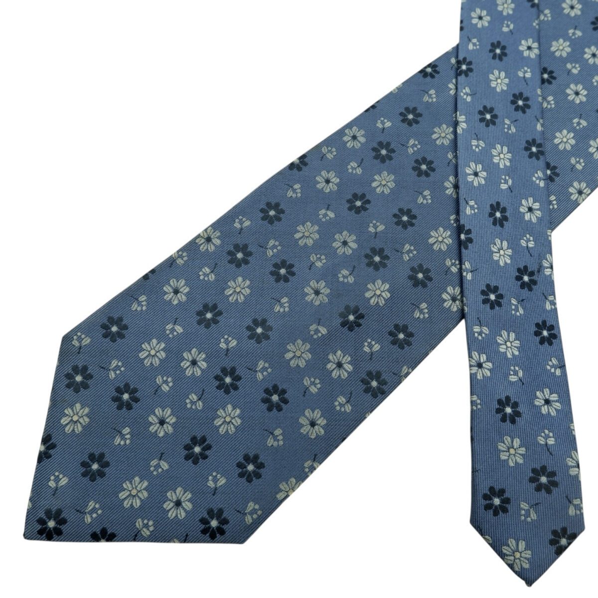 a14782 2 Pierre Cardin Tie Silk Blue Floral Pattern Korea (US Import Tax Included) มุมที่ 2