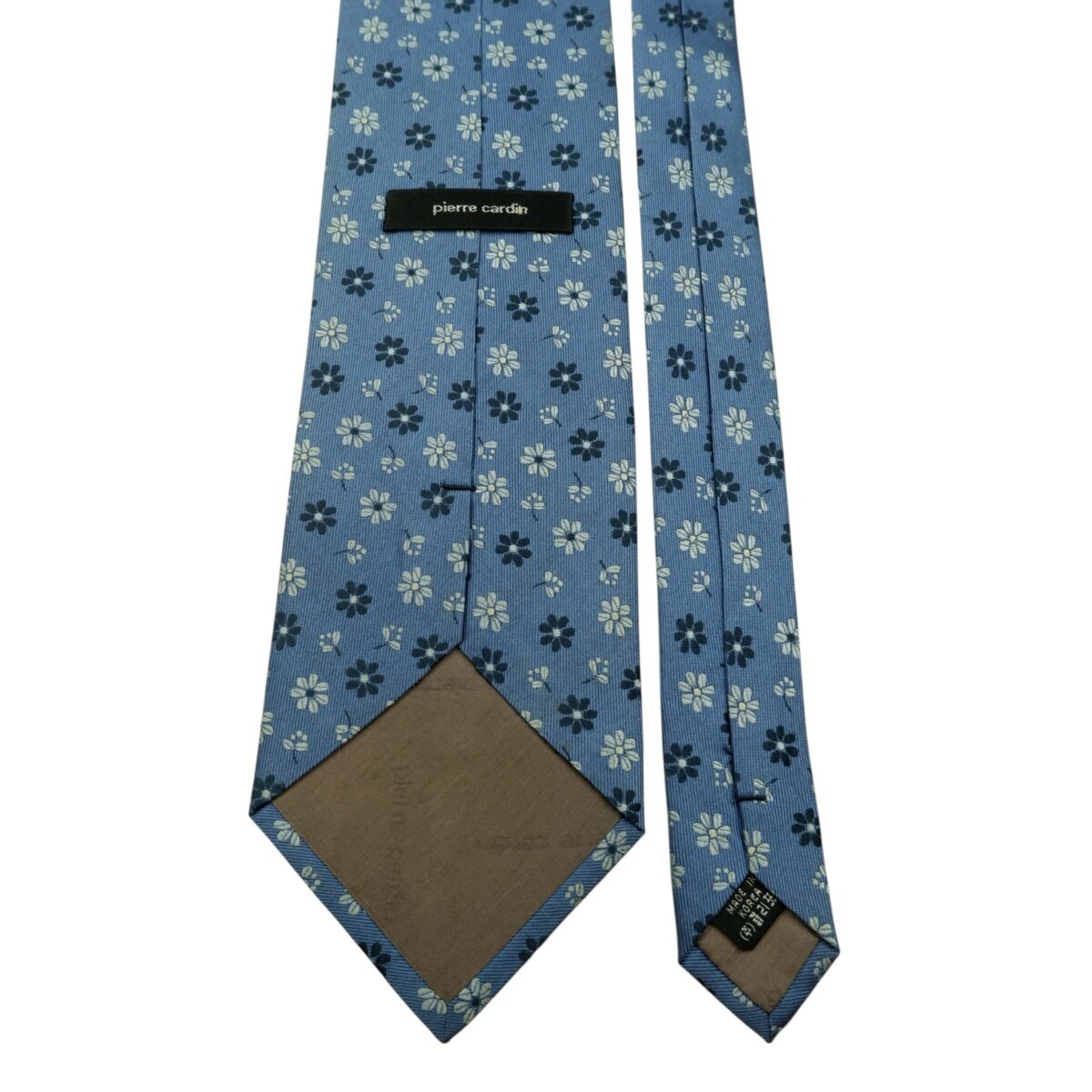a14782 4 Pierre Cardin Tie Silk Blue Floral Pattern Korea (US Import Tax Included) มุมที่ 4