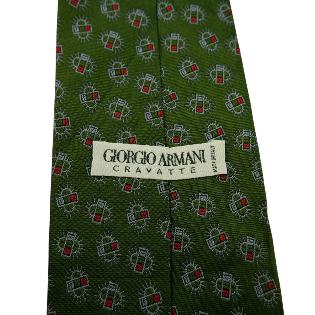Giorgio Armani Tie Silk Green Geometric Italy (US Import Tax Included) | mesabb clothing Giorgio Armani Tie Silk Green Geometric Italy (US Import Tax Included) มุมที่ 9