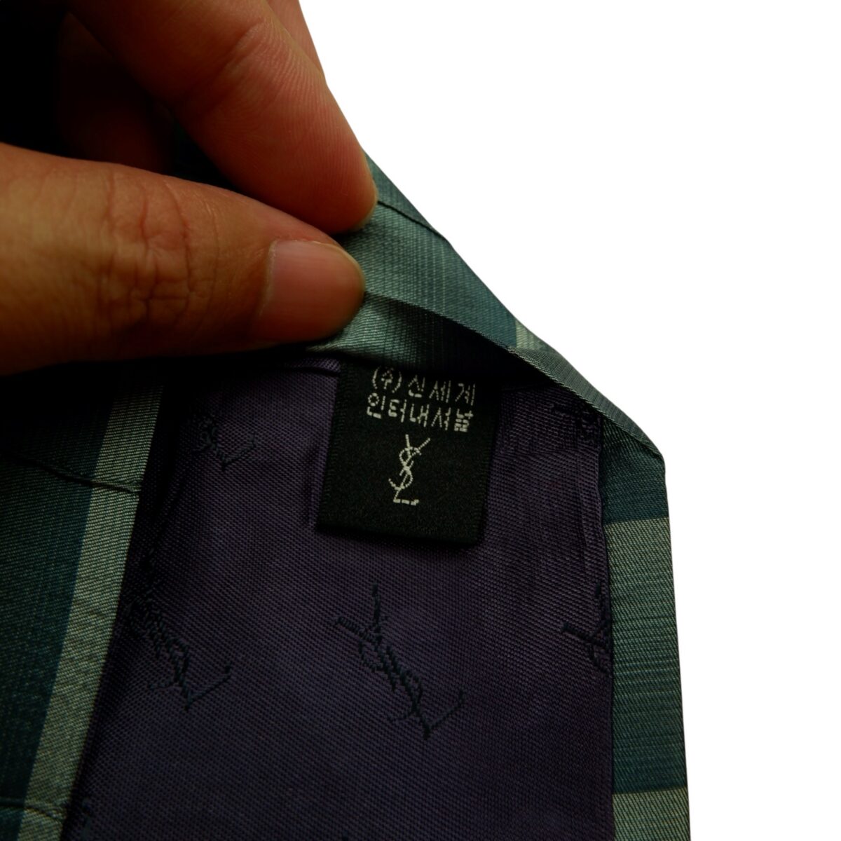 a14792 10 Yves Saint Laurent Tie Silk Grey Stripe (US Import Tax Included) มุมที่ 10