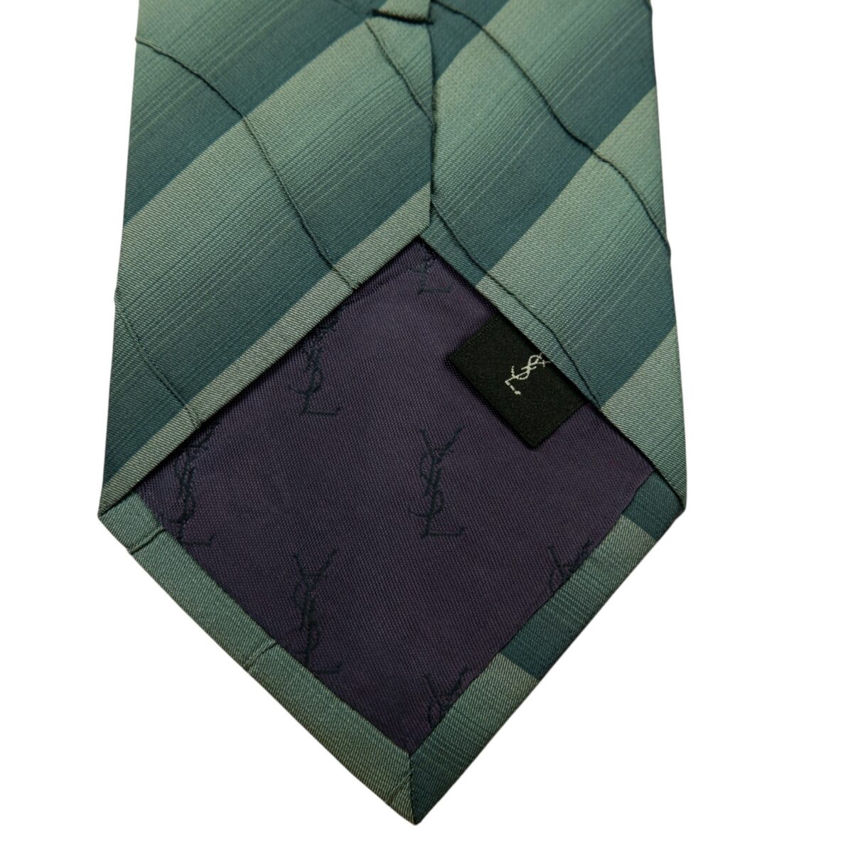 a14792 8 Yves Saint Laurent Tie Silk Grey Stripe (US Import Tax Included) มุมที่ 8