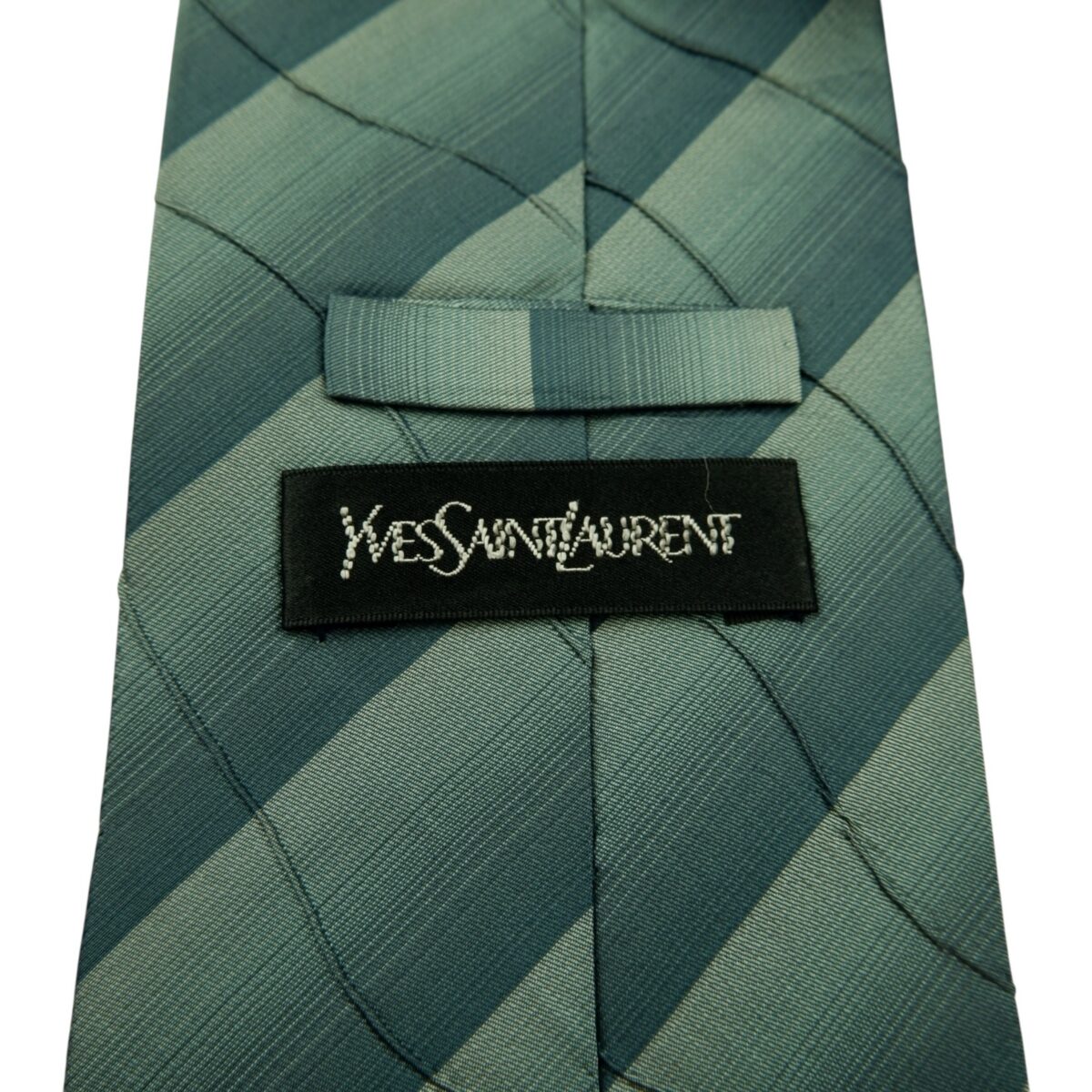 a14792 9 Yves Saint Laurent Tie Silk Grey Stripe (US Import Tax Included) มุมที่ 9