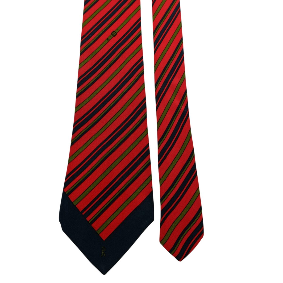 a14796 3 Roberta Di Camerino Tie Silk Red Navy Stripe (US Import Tax Included) มุมที่ 3