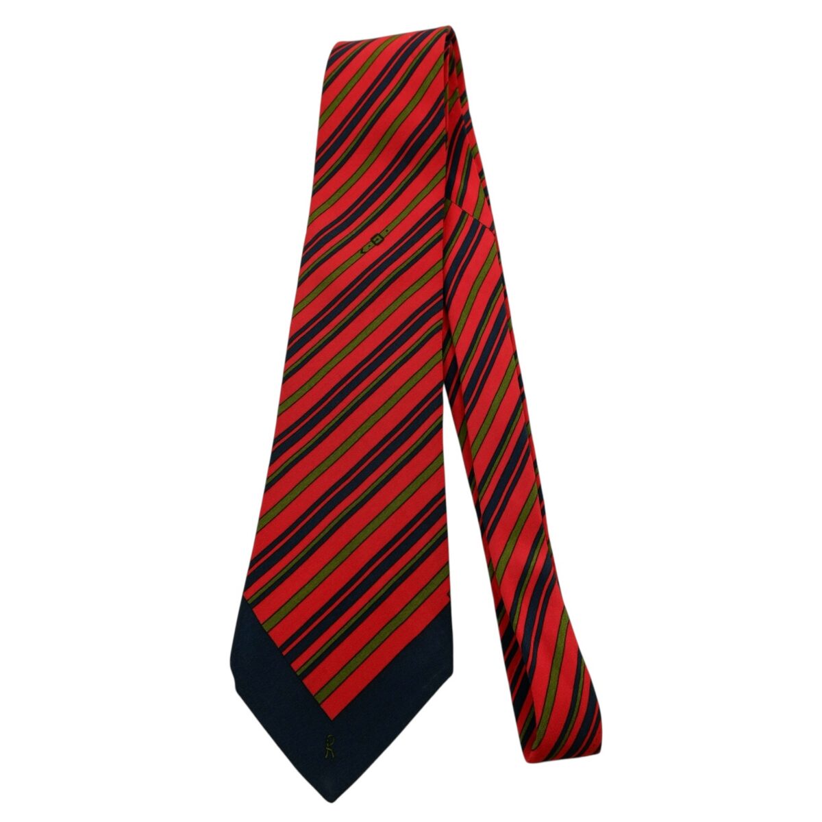 a14796 5 Roberta Di Camerino Tie Silk Red Navy Stripe (US Import Tax Included) มุมที่ 5