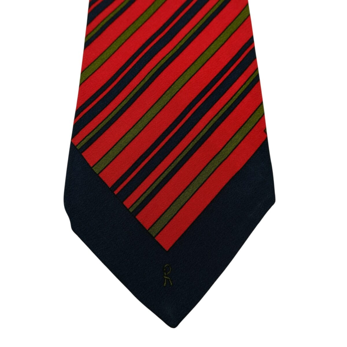 a14796 6 Roberta Di Camerino Tie Silk Red Navy Stripe (US Import Tax Included) มุมที่ 6
