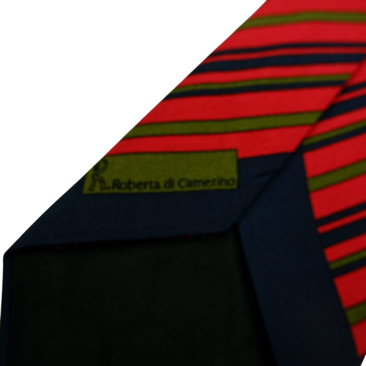 a14796 9 Roberta Di Camerino Tie Silk Red Navy Stripe (US Import Tax Included) มุมที่ 9