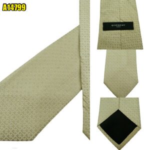 Givenchy Tie Silk Beige Badge Pattern Italy (US Import Tax Included) มุมที่ 1