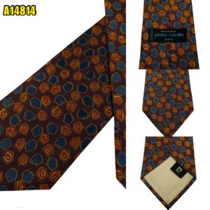 Pierre Cardin Tie Silk Maroon Geometric Korea (US Import Tax Included) มุมที่ 1