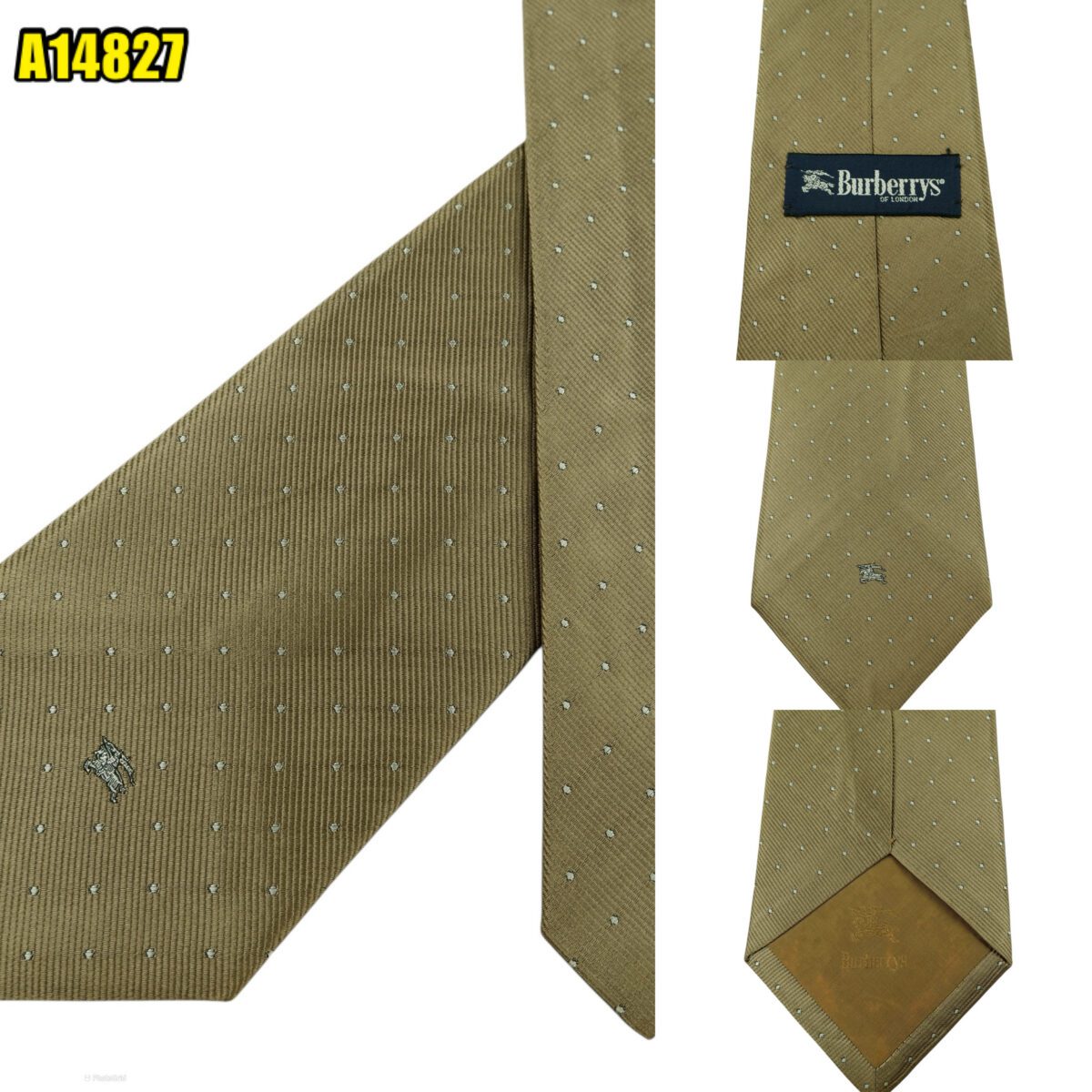 created by photogrid Burberry Tie Silk Brown Dot Geometric Japan (US Import Tax Included) มุมที่ 1