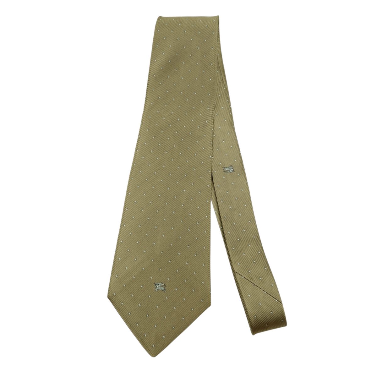 a14827 5 Burberry Tie Silk Brown Dot Geometric Japan (US Import Tax Included) มุมที่ 5