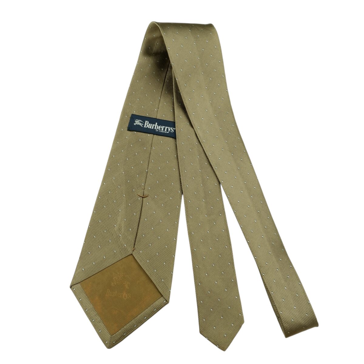 a14827 7 Burberry Tie Silk Brown Dot Geometric Japan (US Import Tax Included) มุมที่ 7