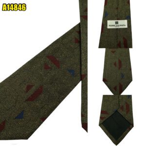 Pierre Balmain Tie Silk Dark Grey Geometric Japan (US Import Tax Included) มุมที่ 1