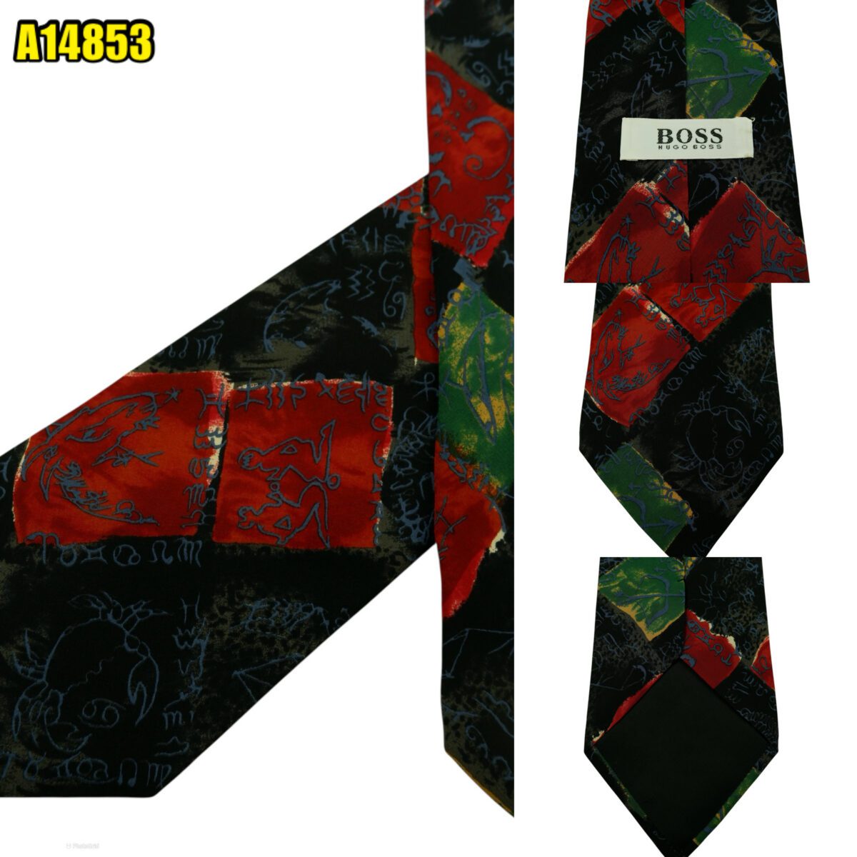 created by photogrid Hugo Boss Tie Silk Black Italy (US Import Tax Included) มุมที่ 1