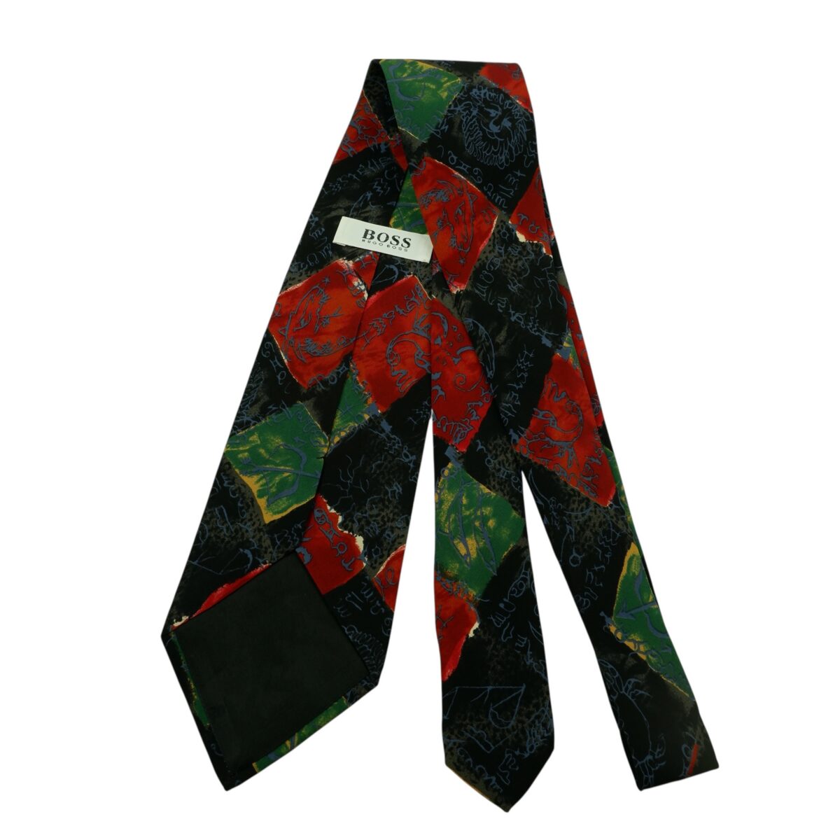 a14853 7 Hugo Boss Tie Silk Black Italy (US Import Tax Included) มุมที่ 7