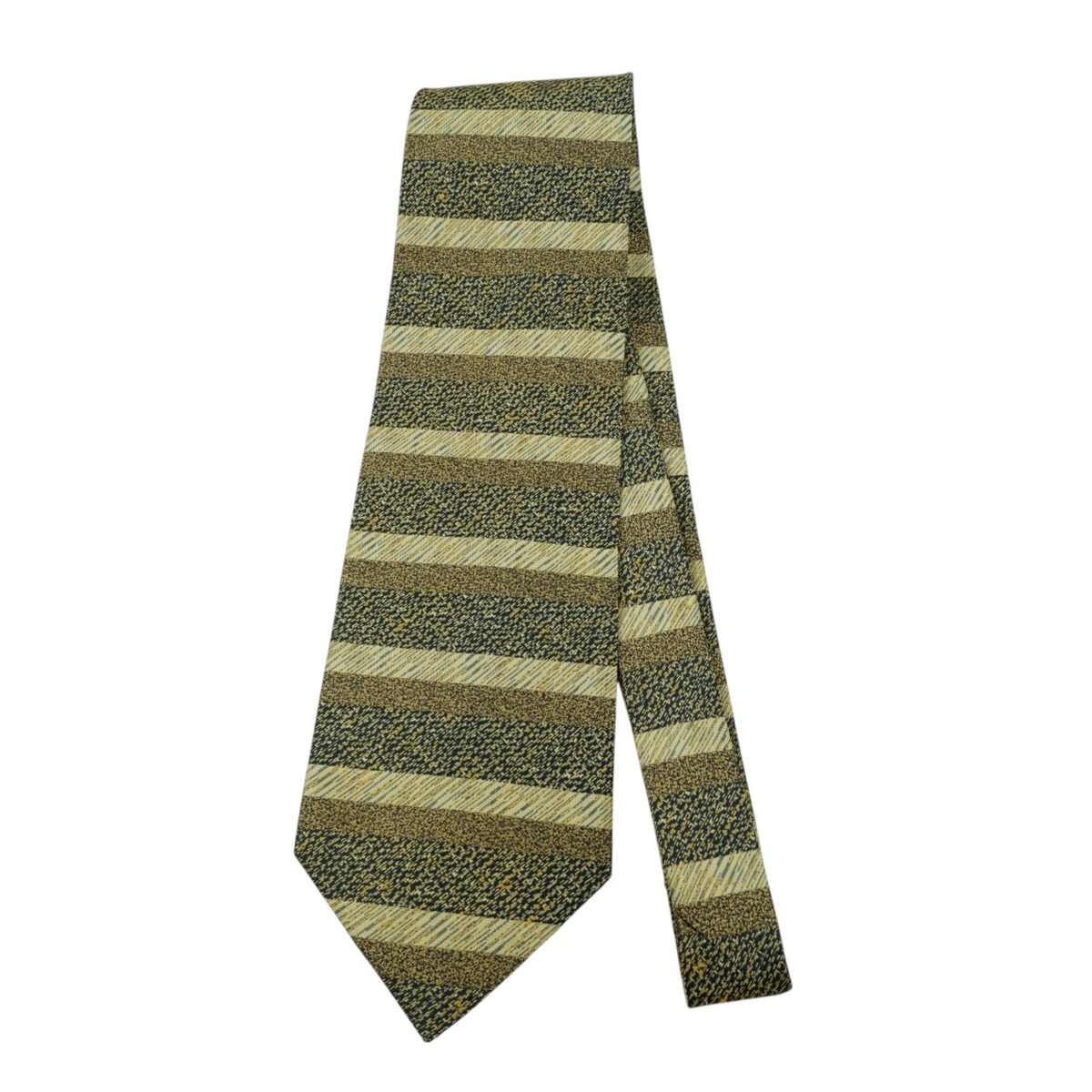 a14868 5 Yves Saint Laurent Tie Silk Beige Stripe (US Import Tax Included) มุมที่ 5