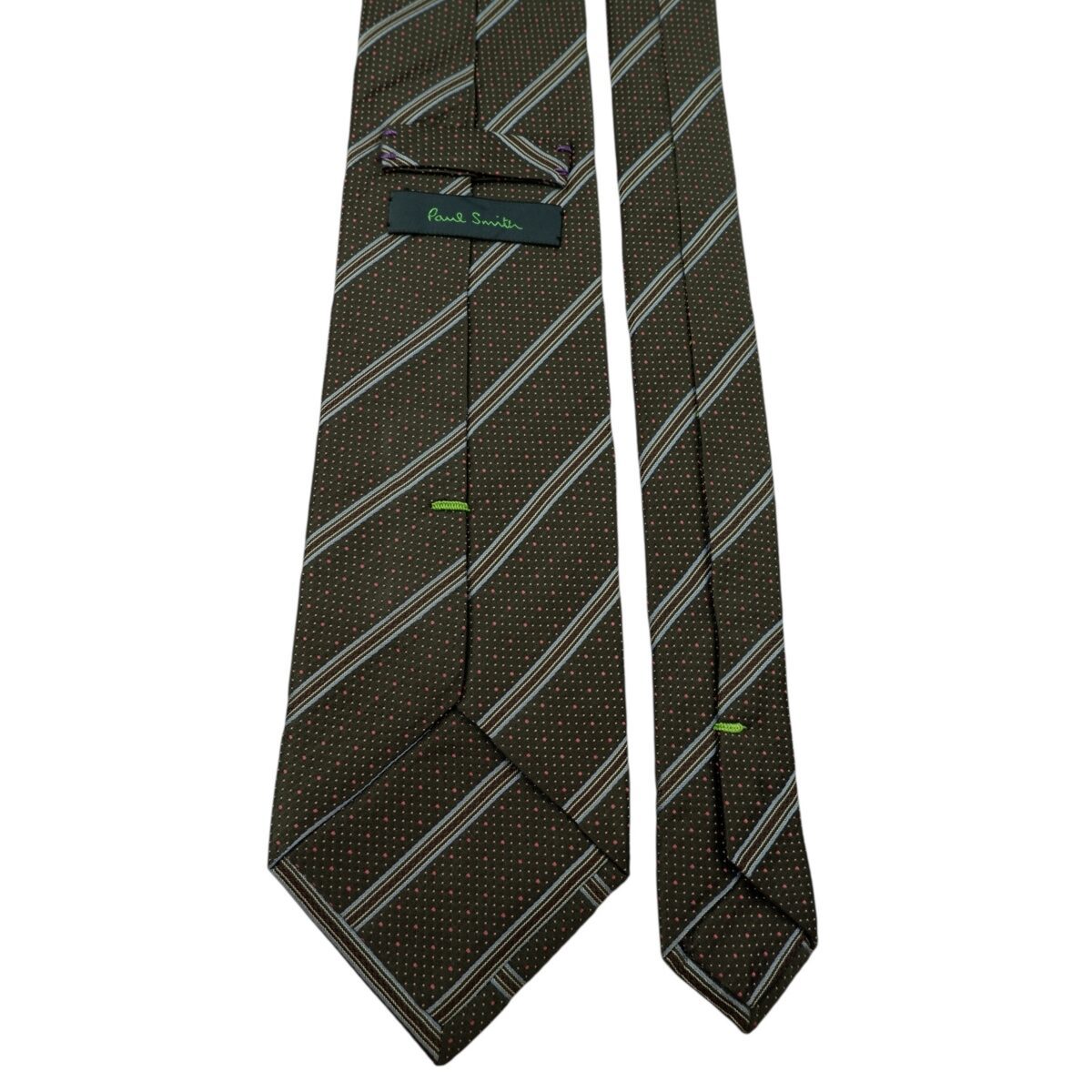 Paul Smith Tie Silk Brown Stripe japan (US Import Tax Included) | mesabb clothing Paul Smith Tie Silk Brown Stripe japan (US Import Tax Included) มุมที่ 4